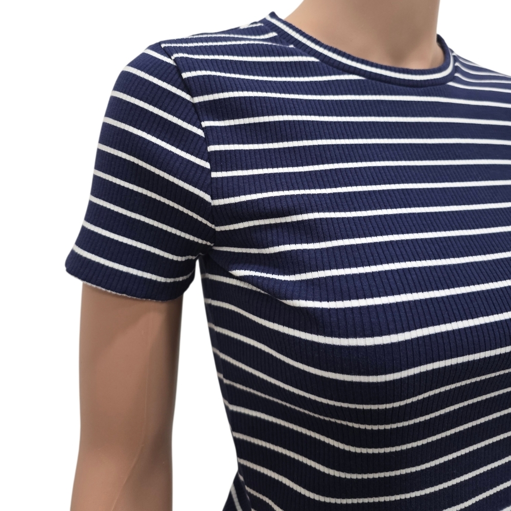Polo Ralph Lauren Striped Rib-knit Cropped Striped Top Pullover - Picture 4 of 9